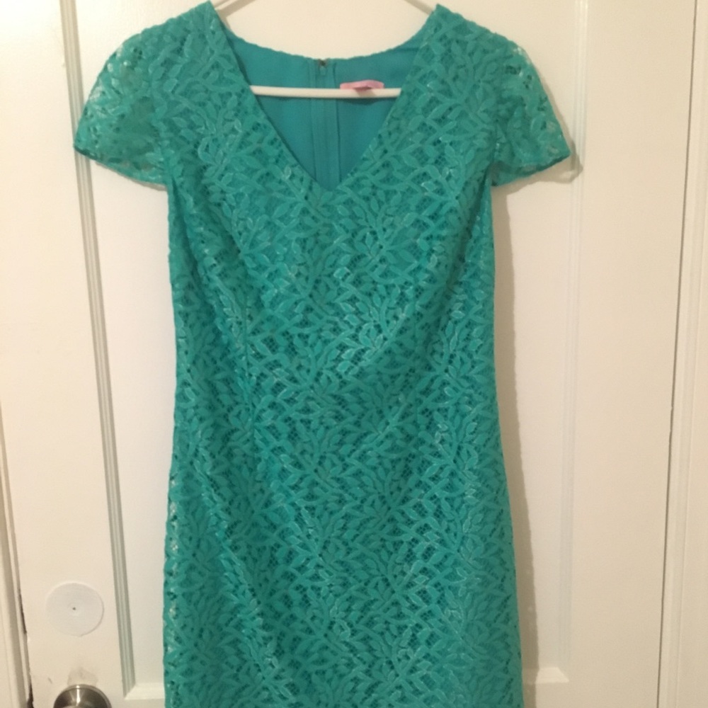 Lilly Pulitzer Erica Metallic V-neck Lace Dress