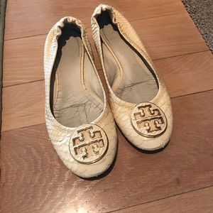 Tory Burch croc reva flats
