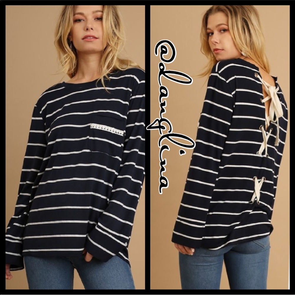 ❣️Sale was $45 down sizing❣️ Lace up back top. - Picture 2 of 4
