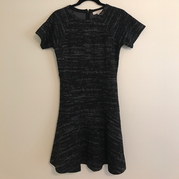 Loft Black/Gray Fit and Flare Dress (Sz 0) - Picture 1 of 5