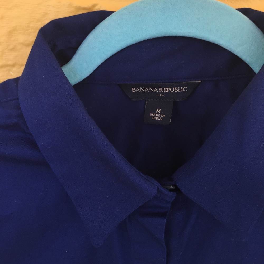 Navy blue BANANA REPUBLIC 3/4 sleeve button down
