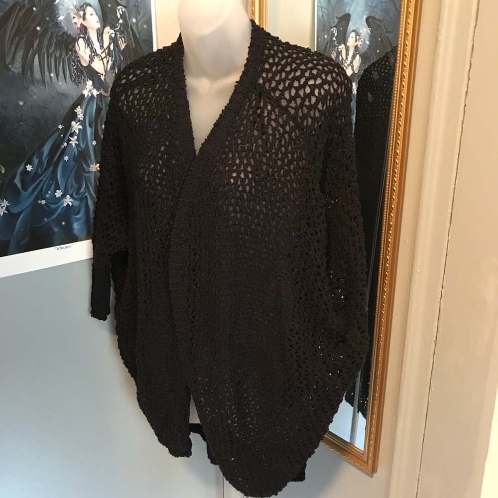 Melissa McCarthy Seven 7 Black Knit Cardigan