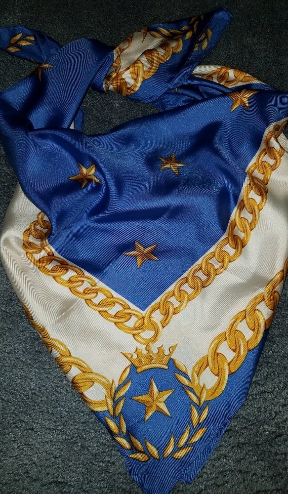 Gold and Blue Albert Nipon Scarf