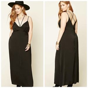 NWT FOREVER 21 + BLACK STRAPPY MAXI DRESS