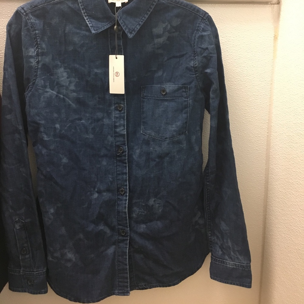 AG jeans button down blue Jean top