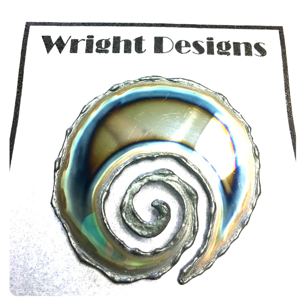 Wright Designs Portland Metal Artist Spiral Brooch