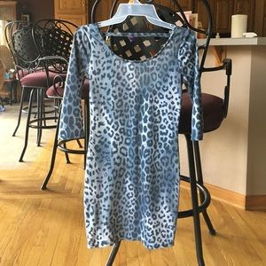 Blue/Grey cheetah print dress