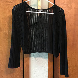 Ann Taylor Black Cropped Cardigan Medium