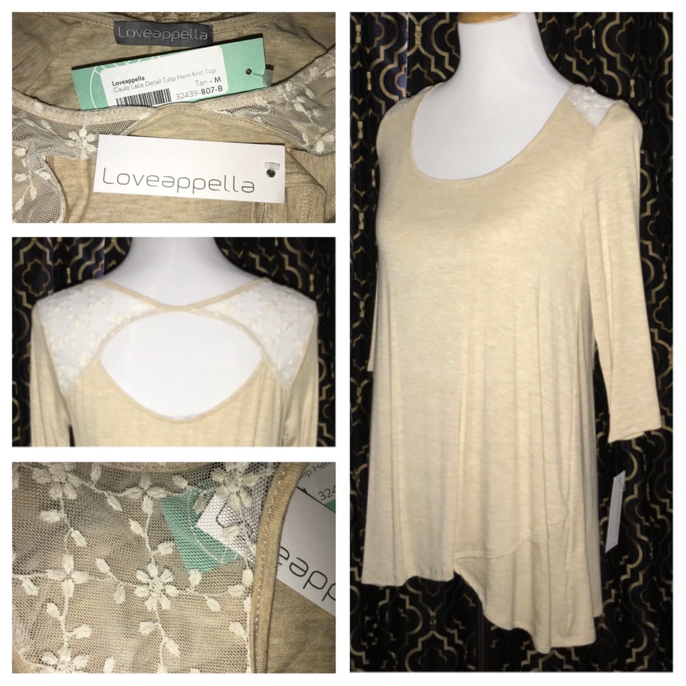 Tan w/Lace detail tunic
