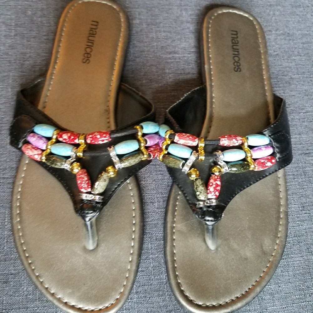 Beaded flat sandal