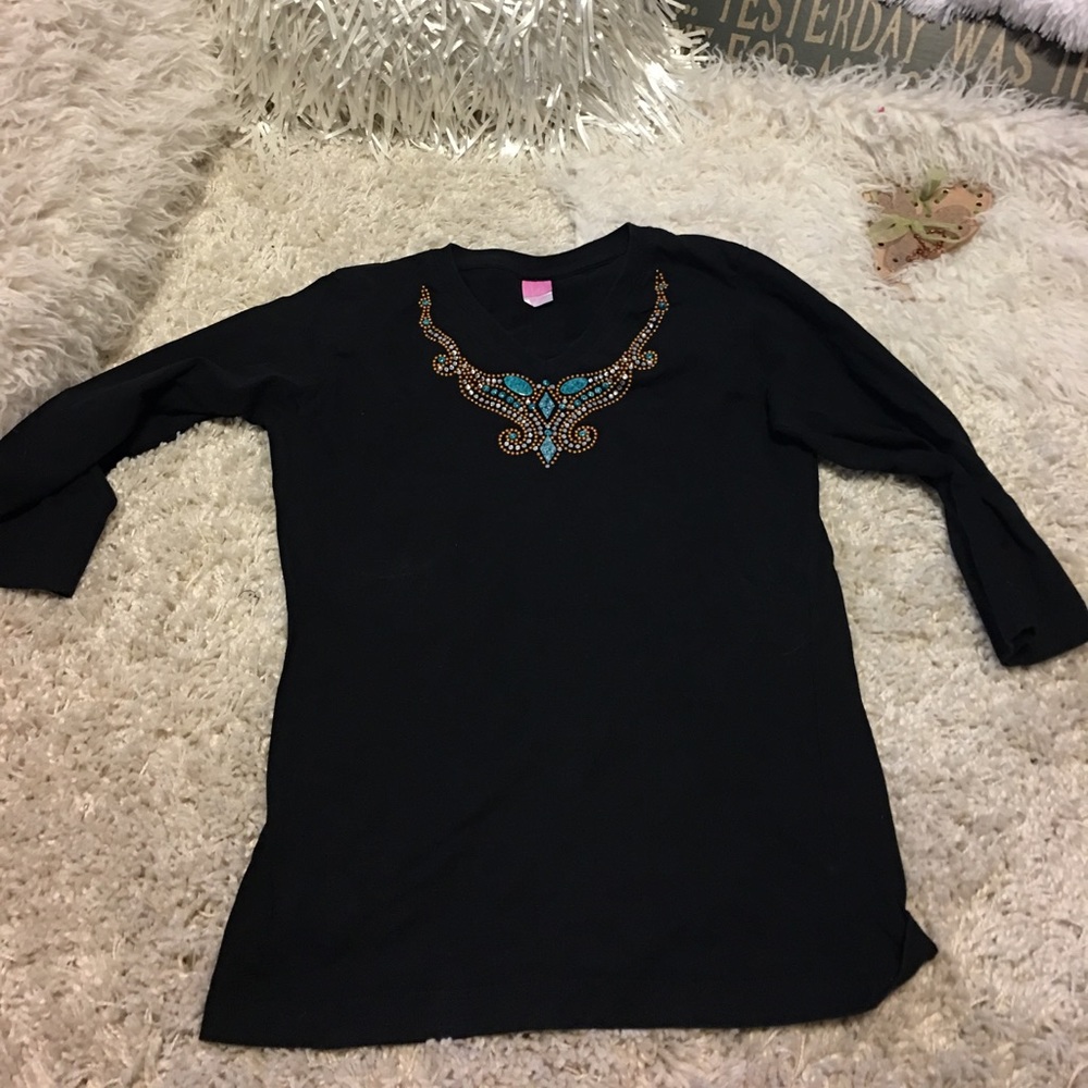 4/$50 LAT Sweater Black Embellished Sweater