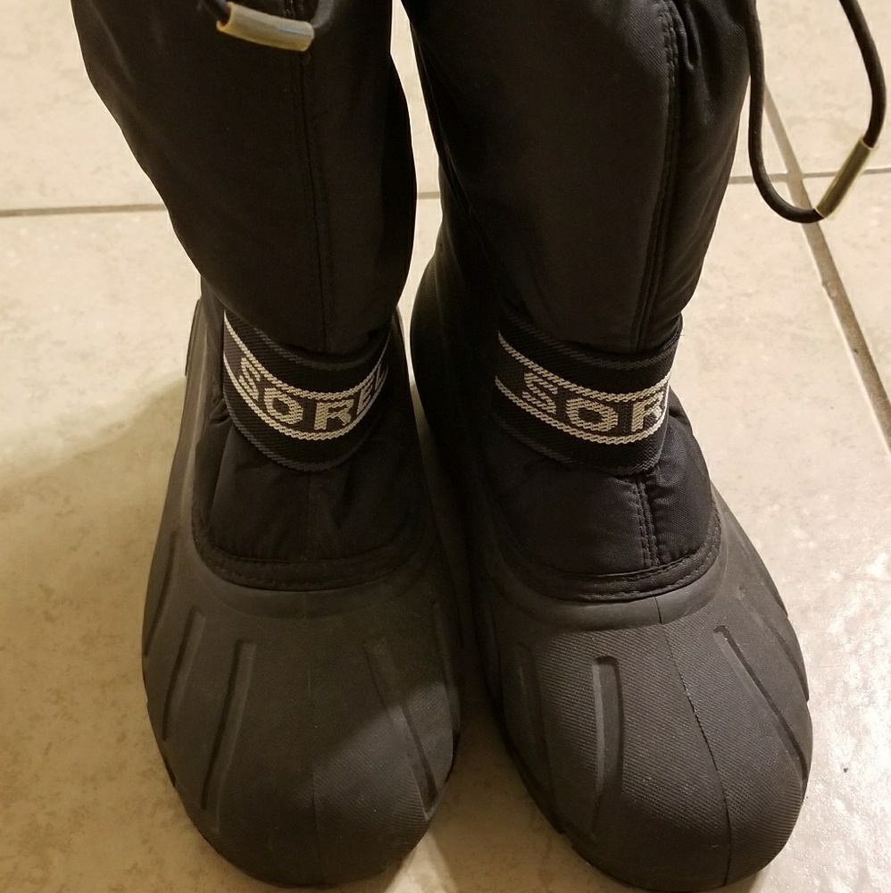 Sorrell Snowboots boys black rubber boots sz 5