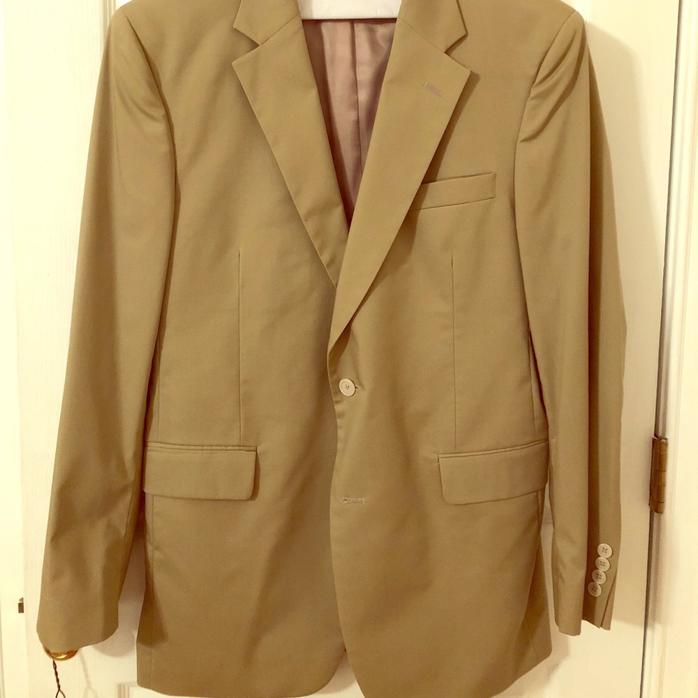 Joseph A. Bank khaki suit