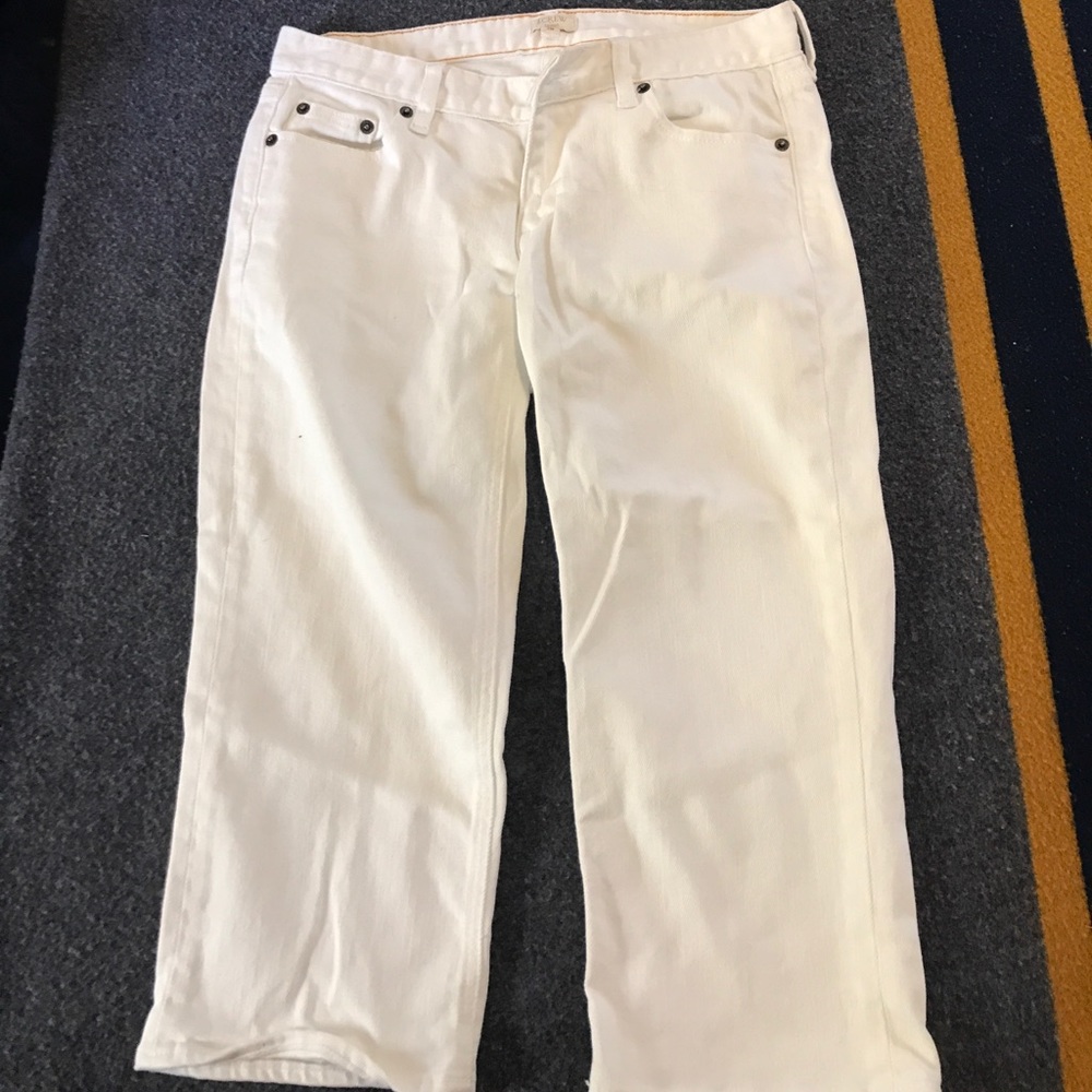 White denim capris