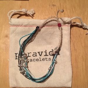 Pura Vida Beaded Bracelet - blue, black, and white