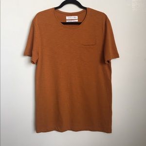 BNWOT Orange Zara Men's Pocket Tee Shirt