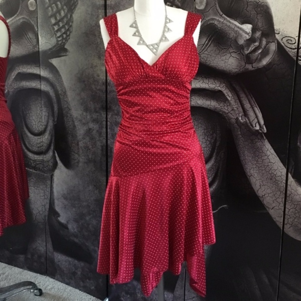 HP! Glittery Red Polka Dot Dress