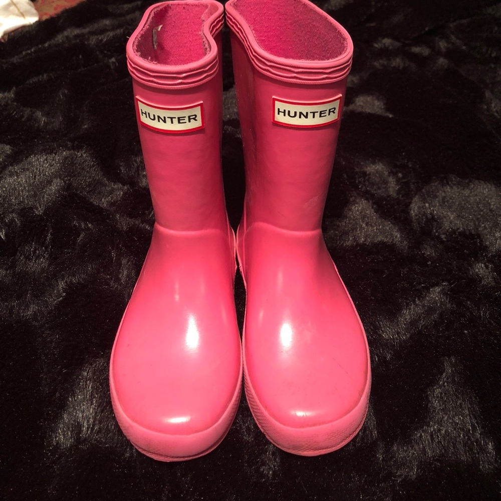 Girls pink hunter rain boots