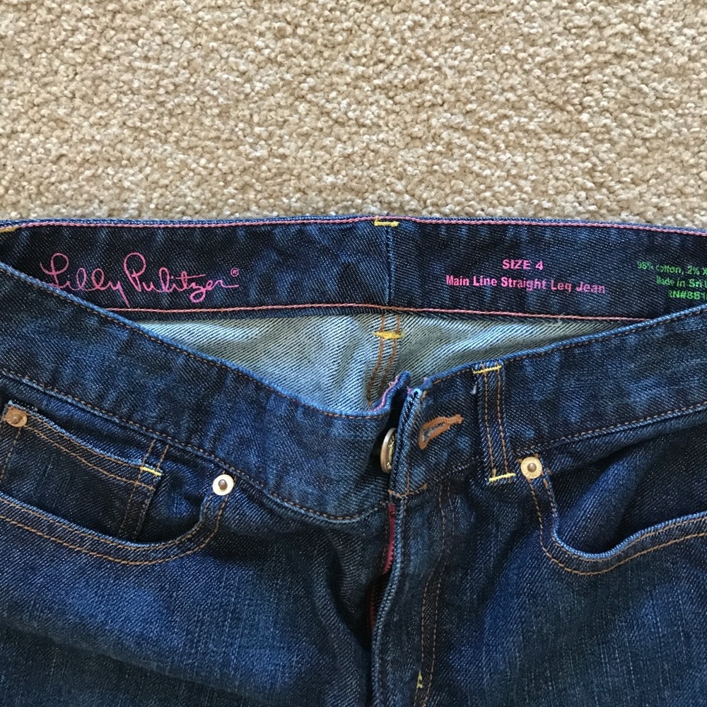 Lilly Pulitzer Main line Straight leg Jean size 4