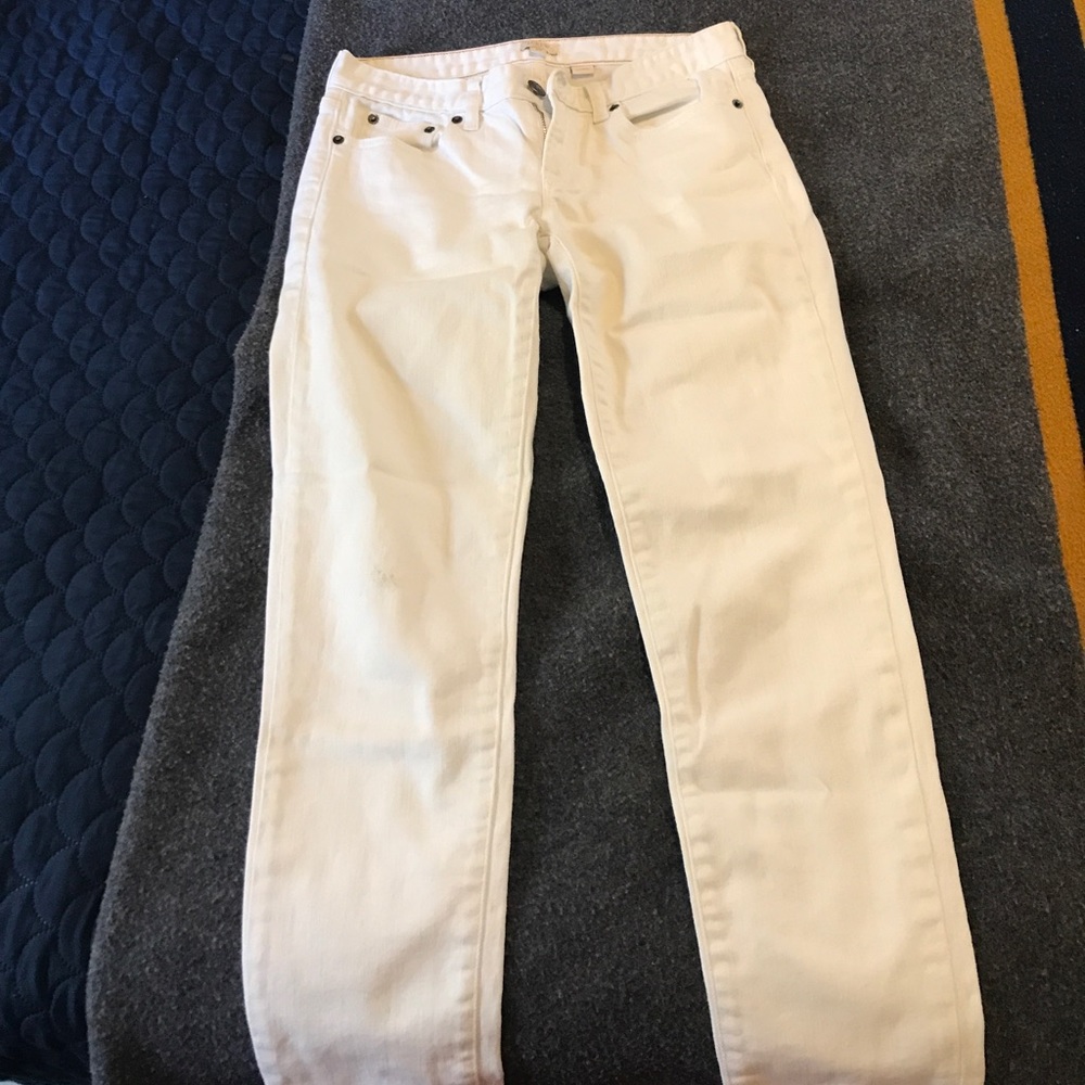 Jcrew white denim skinny jeans