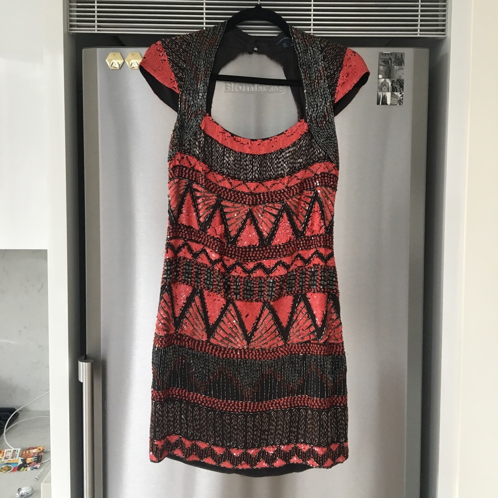 FRENCH CONNECTION Beaded Mini Dress - Size 6