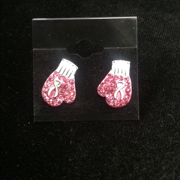 Knock out Cancer post earrings - Picture 1 of 1