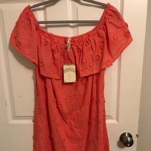 Off shoulder coral Dress XL