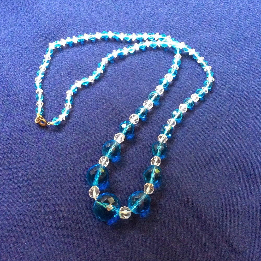 Vintage rock crystal bead necklace
