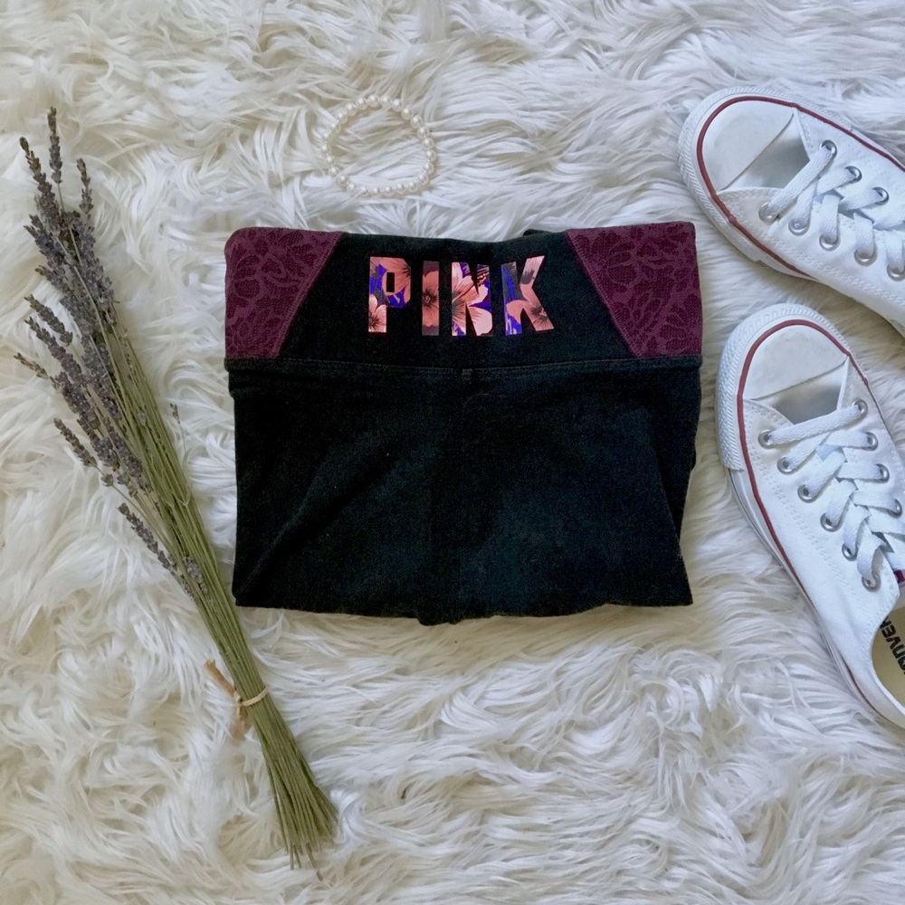 🌺VS PINK Lace Panel Yoga Leggings🌺