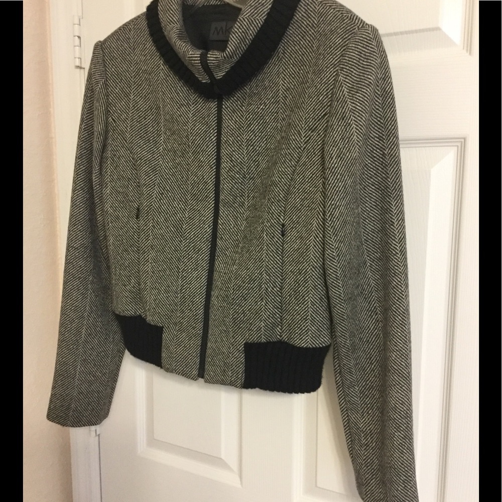MK Maska black & white wool jacket size 8