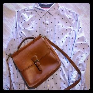 Hunt Club Leather Messenger Bag