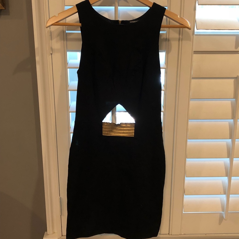 Bodycon black cutout dress
