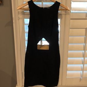 Bodycon black cutout dress