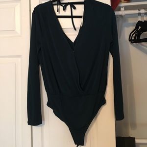 Emerald green body suit from Forever 21
