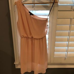 Blush one shoulder dress