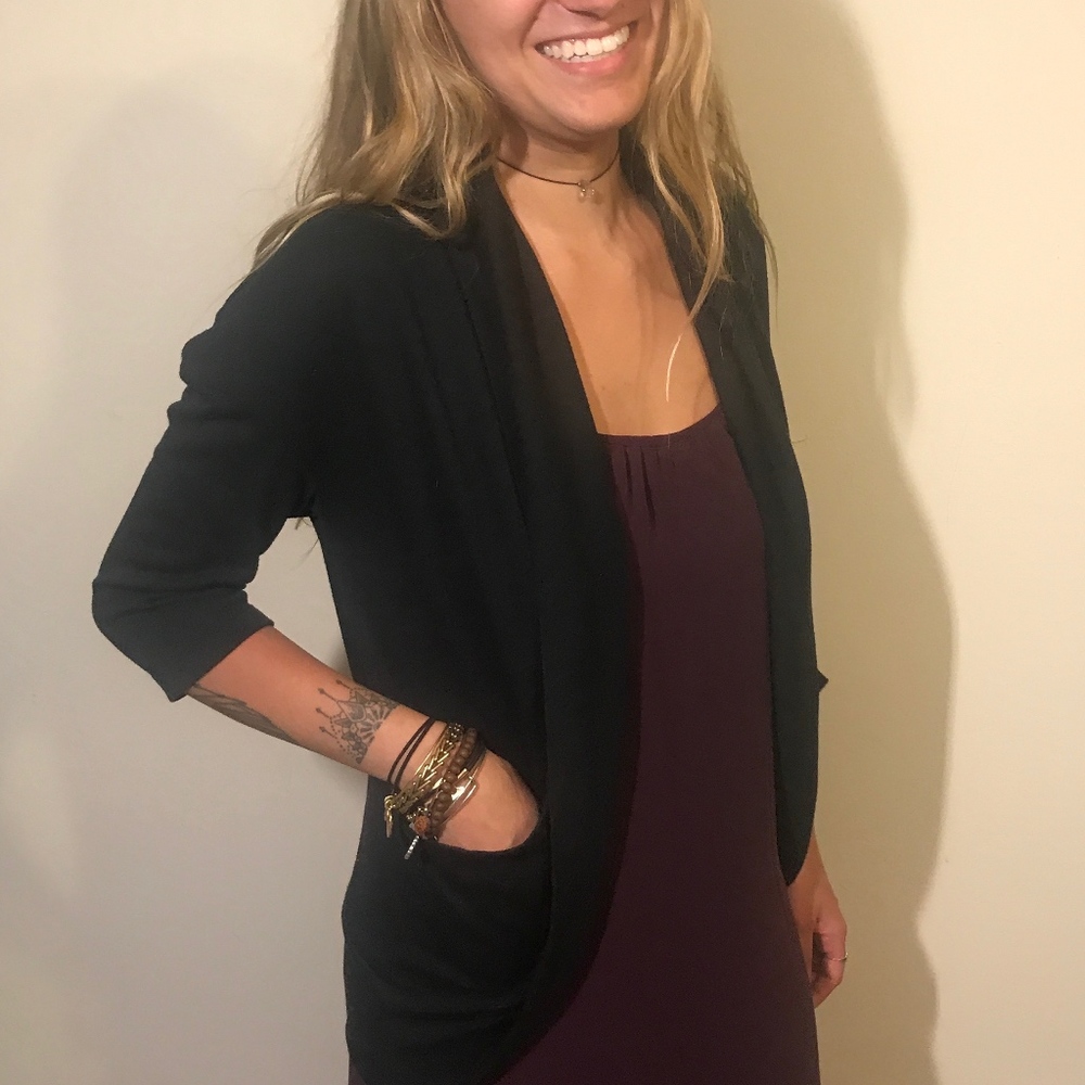 Black Throw-Over Sweater