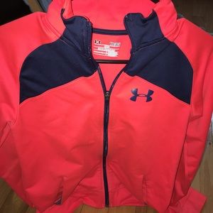 Bright orange Under Armour zip up jacket