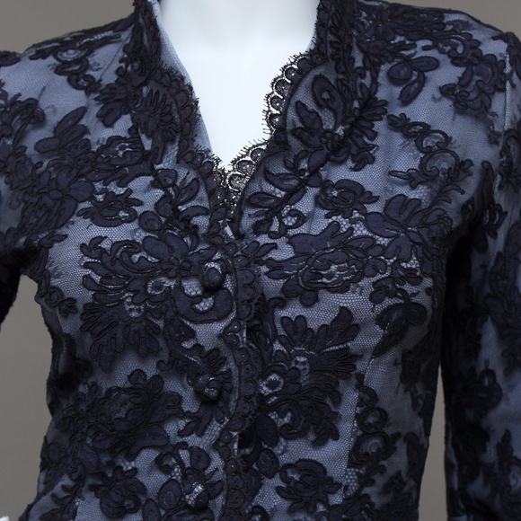 VINTAGE LACE ILLUSION JACKET + BELL BOTTOMS SUIT - Picture 4 of 8