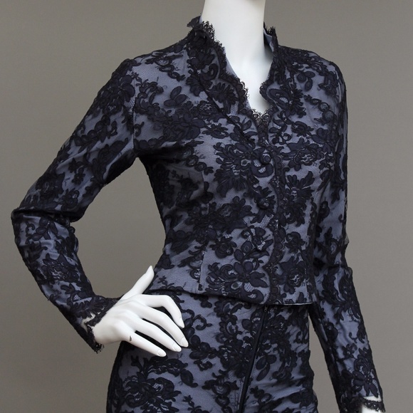 VINTAGE LACE ILLUSION JACKET + BELL BOTTOMS SUIT - Picture 2 of 8