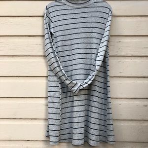 Mid Turtle Black & Gray Striped Dress.