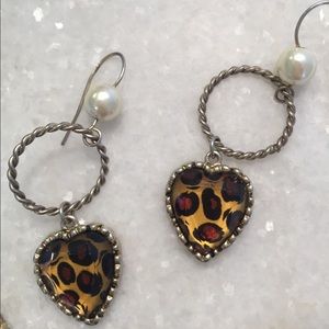 Betsey Johnson leopard earrings