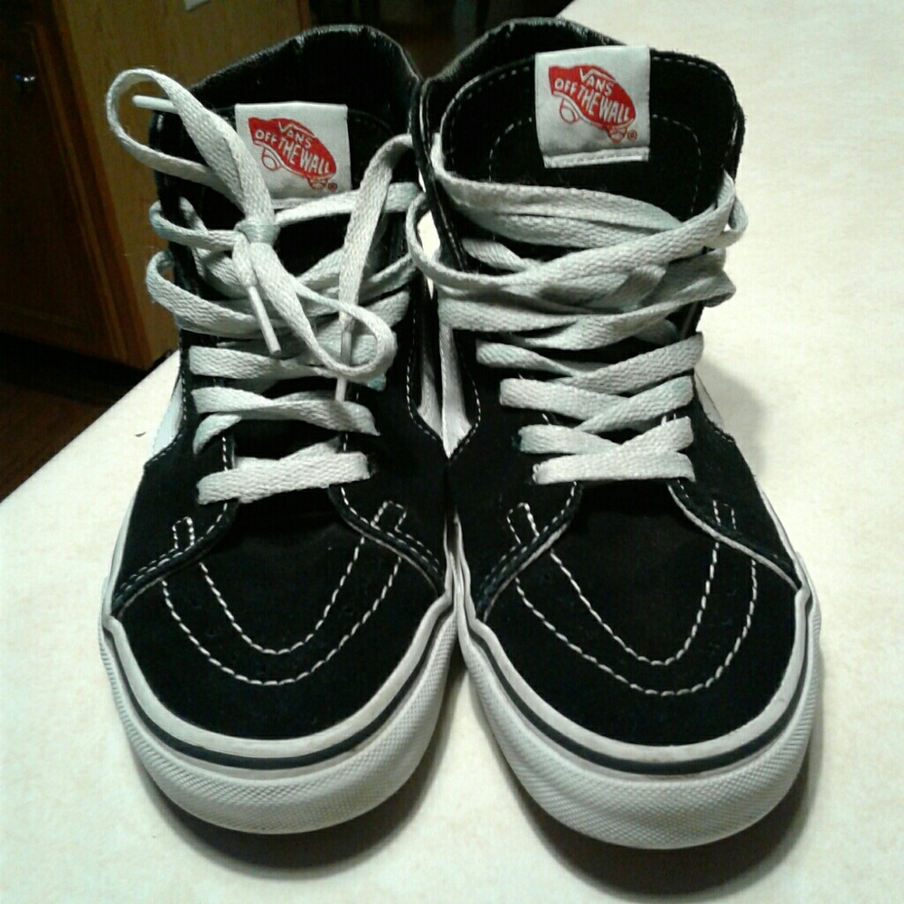 On Hold Black Sk8 Hi Vans