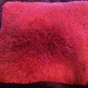 Faux fur throw pillow