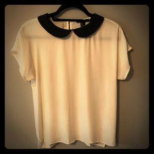 Forever xxi short sleeve Peter Pan collar top