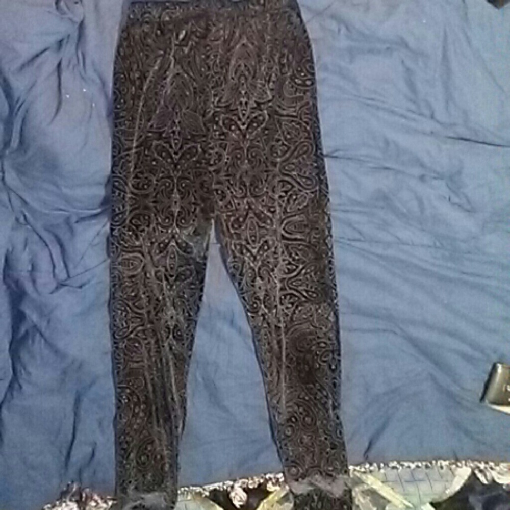 Velvet embroidered Leggings - Picture 2 of 4
