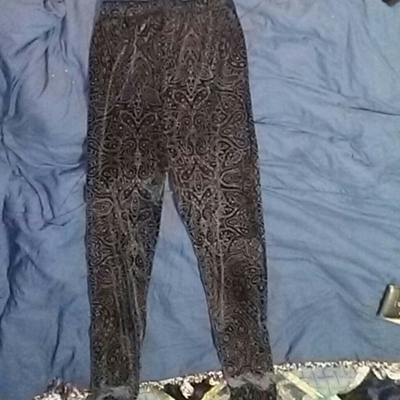 Velvet embroidered Leggings - Picture 2 of 4