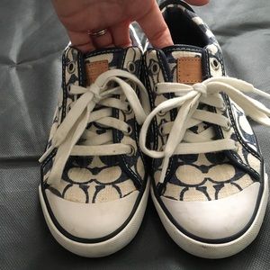 Coach, blue and white sneakers