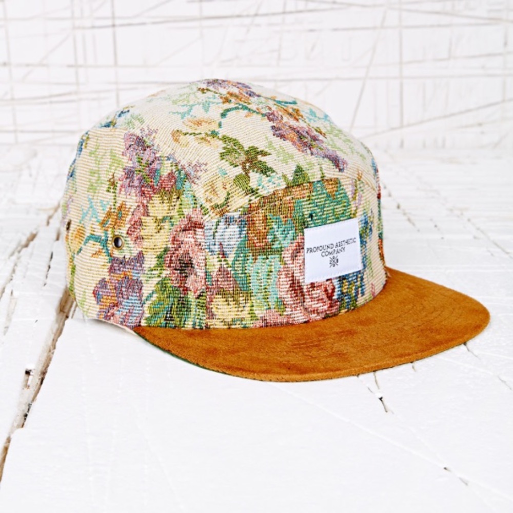 Profound Aesthetic Ecru Floral 5 Panel Cap