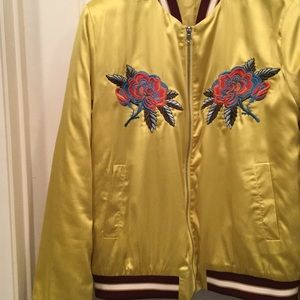 Yellow bomber jacket