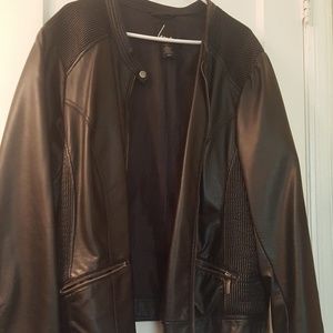 Lane Bryant Black Leather Moto Jacket